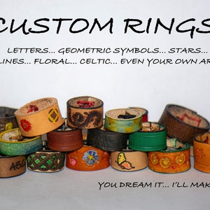 Custom Design Leather Rings