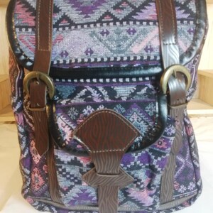Personalized Rug Pattern Backpack: Anti-Theft Travel Rucksack, Purple Ethnic Pattern Rucksack, Weekender Backpack, Personalized Christmas