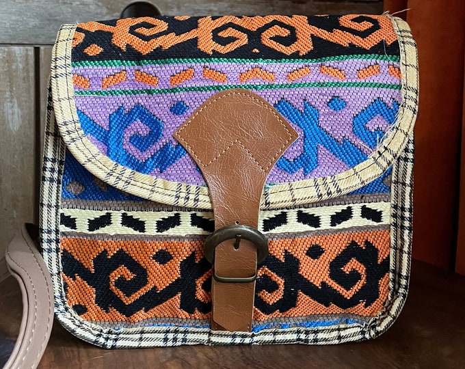 Personalized Special Design Kilim Pattern Shoulder Bag With Faux Strap, Gift For Her, Wife, Girlfriend, Best Friend, Mother's Day Gift