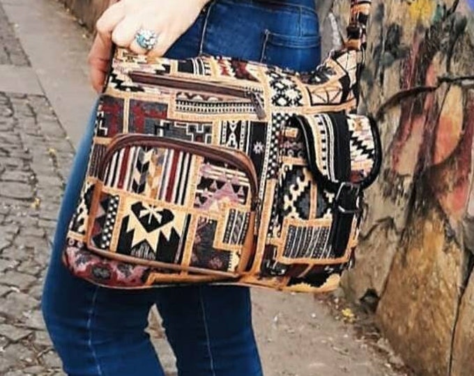 Personalized Handmade Organizer Messenger Bag With 5 Zipper Pocket, Strong And Stylish Casual Crossbody Bag, Birthday, Mother's Day Gift