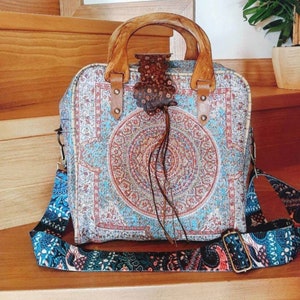 Personalized Mandala Tote Bag: Jacquard Fabric with Adjustable Strap