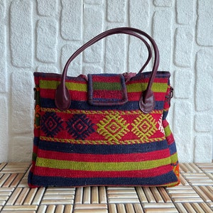 Western Rug Purses Guitar Strap Western Rug Tribal Pattern Tote, Carry-all Large Size Bag ...