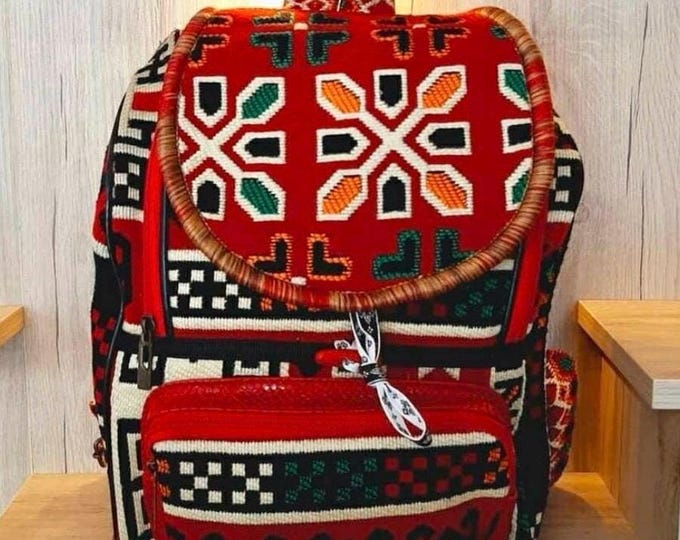 Red Carpet Large Compartment Backpack, Vibrant Color Very Strong and Stylish Laptop Bag, Unique Personalized Gift For Women, Christmas Gift