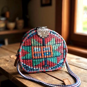Handmade Kilim Crossbody Bag: Vintage Wool Rug Shoulder Purse