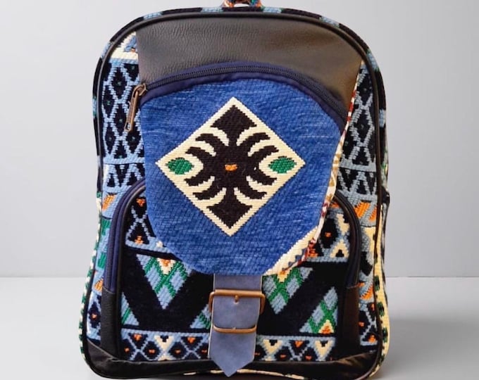 Handmade Ethnic Rug Backpack: Boho Sport Rucksack