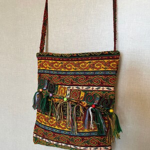 Sac selle à pampilles en tissu à motif ethnique, sac ethnique à usage quotidien pour elle, joli cadeau à personnaliser pour soeur, meilleure amie, cadeau de style tzigane