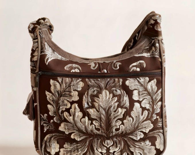 Victorian Embroidered Shoulder Bag: Cottagecore Style Purse