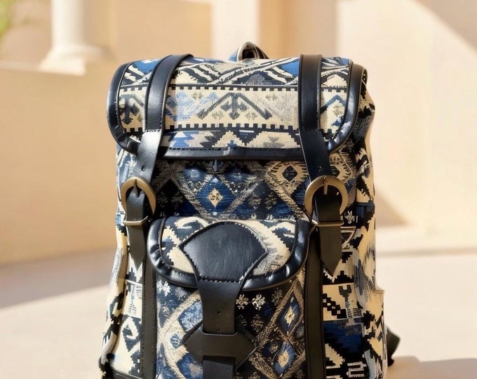 Personalized Rug Pattern Backpack: Anti-Theft Travel Rucksack