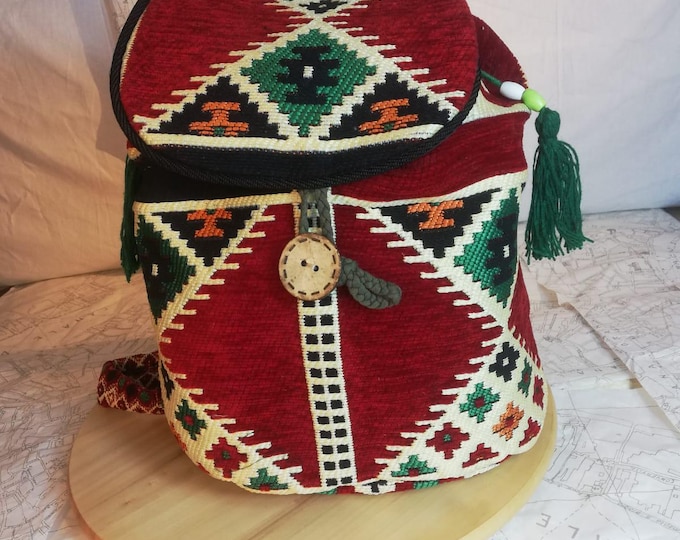 Sport  Backpack Practical And Fashionable Kilim Pattern Pretty  Backpack  Boho Style