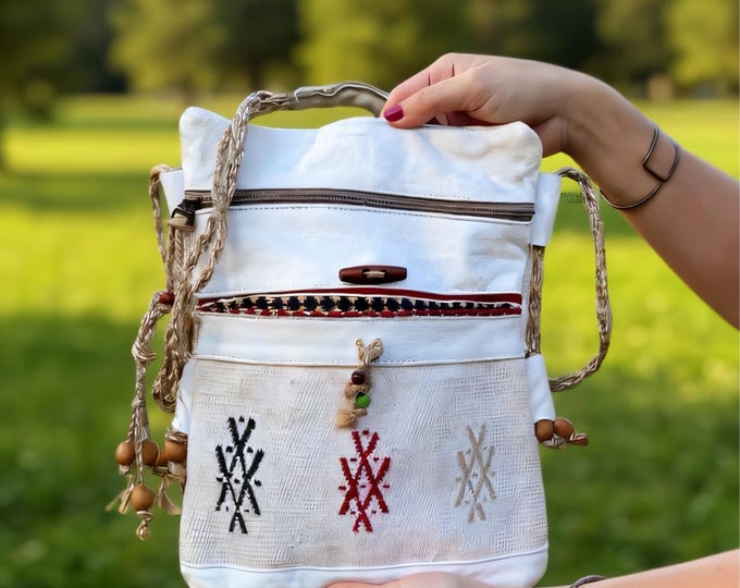 Handmade Kilim Crossbody Bag: Boho Rug Fabric Messenger