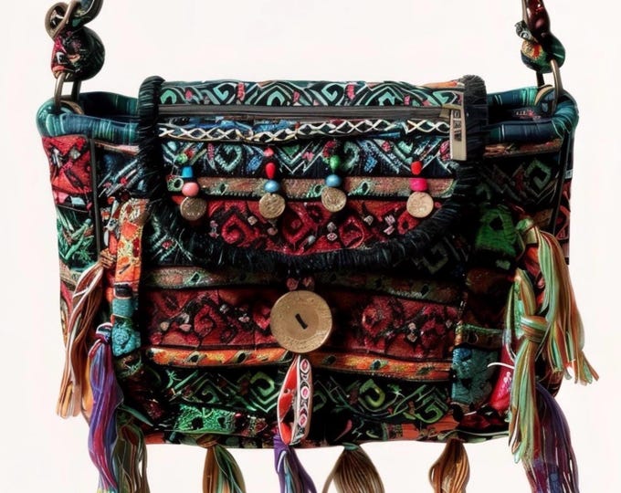 Handmade Tassel Crossbody Bag: Boho Fringe Messenger Bag