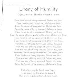 Litany of Humility - 8.5x11 - Download + Print