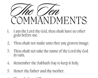 The Ten Commandments - Christian Scripture - Download + Print - 8.5x11