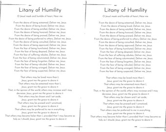 Litanei der Bescheidenheit - 14 x 28 cm (Halbbogen) - Download + Druck