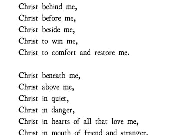 St. Patrick Breastplate Prayer Print - 8x10 inch- Download + Print