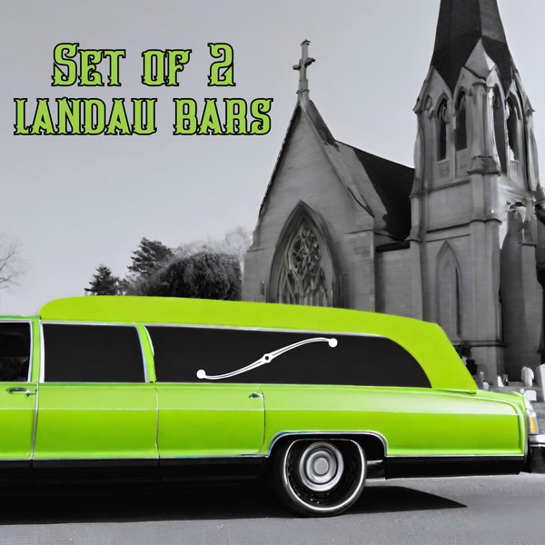 Hearse Landau Bars Scroll (2 Landau Bars) Vinyl Decal Sticker /Goth Alternative Gothic Grunge Indie Dark Cult Waterproof Vinyl Sticker