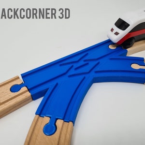 Wooden train track straight curve intersection / Brio extension / Imaginarium / Thomas / Lillabo / Melissa & Doug