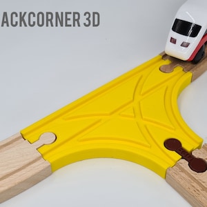 Wooden train track T-intersection / Brio extension / Imaginarium / Thomas / Lillabo / Melissa & Doug