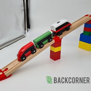 Ensemble de pistes de train en bois compatible avec Duplo / Brio extension / Imaginarium / Thomas / Lillabo / Melissa & Doug