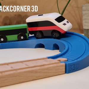 Banked curve wooden train track / Brio extension / Imaginarium / Thomas / Lillabo / Melissa & Doug