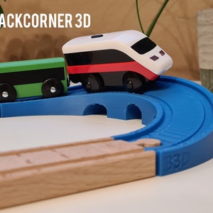 Banked curve wooden train track / Brio extension / Imaginarium / Thomas / Lillabo / Melissa & Doug