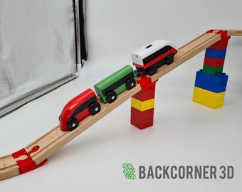 10 blocchi di costruzione in legno adattatori compatibili con Duplo / Brio / Thomas / Lillabo (IKEA) - Italia