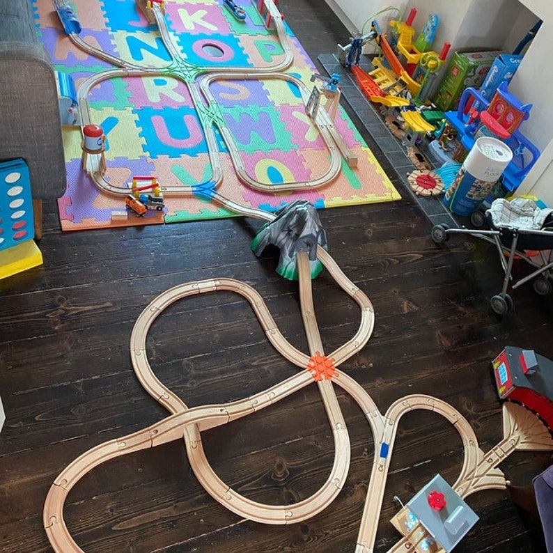 Wooden Train Track Y Intersection / Wooden Train Connector / Etsy