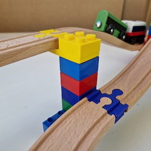 Briocks® - Lote de 10 adaptadores Duplo para tren de madera, compatible con BRIO, Thomas, Lillabo, IKEA, Melissa & Doug, Oxybul, Playtive y muchos otros