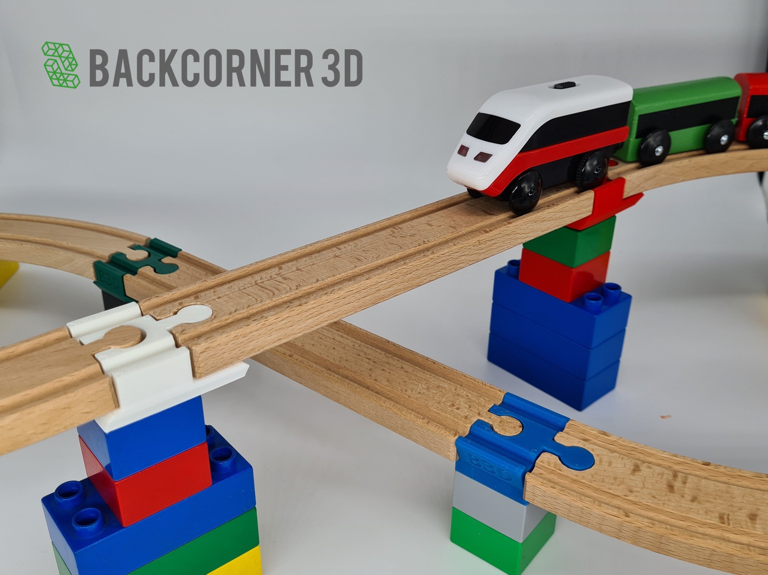 Brown Eichhorn Wooden Level Crossing Train Set 2 Piece