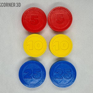 Fisher Price coins for cash register / Toy coins / Plastic coins / Play money image 2