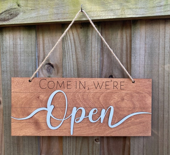 Wood Reversible Open and Closed Sign for Business Rustic | Etsy
