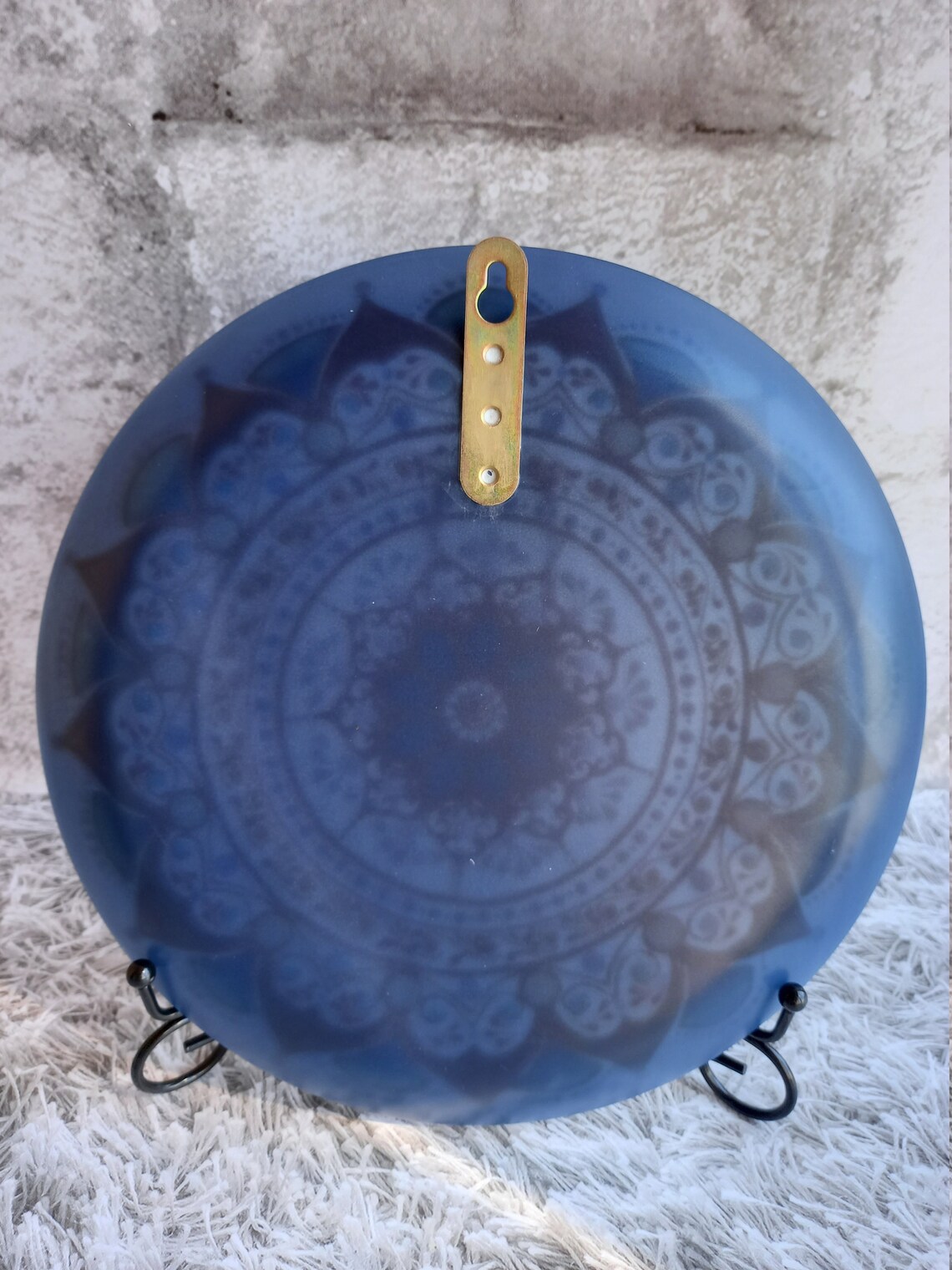 Wall hanging plate 10 in 26 cm Blue Tableware Hand Painted Etsy