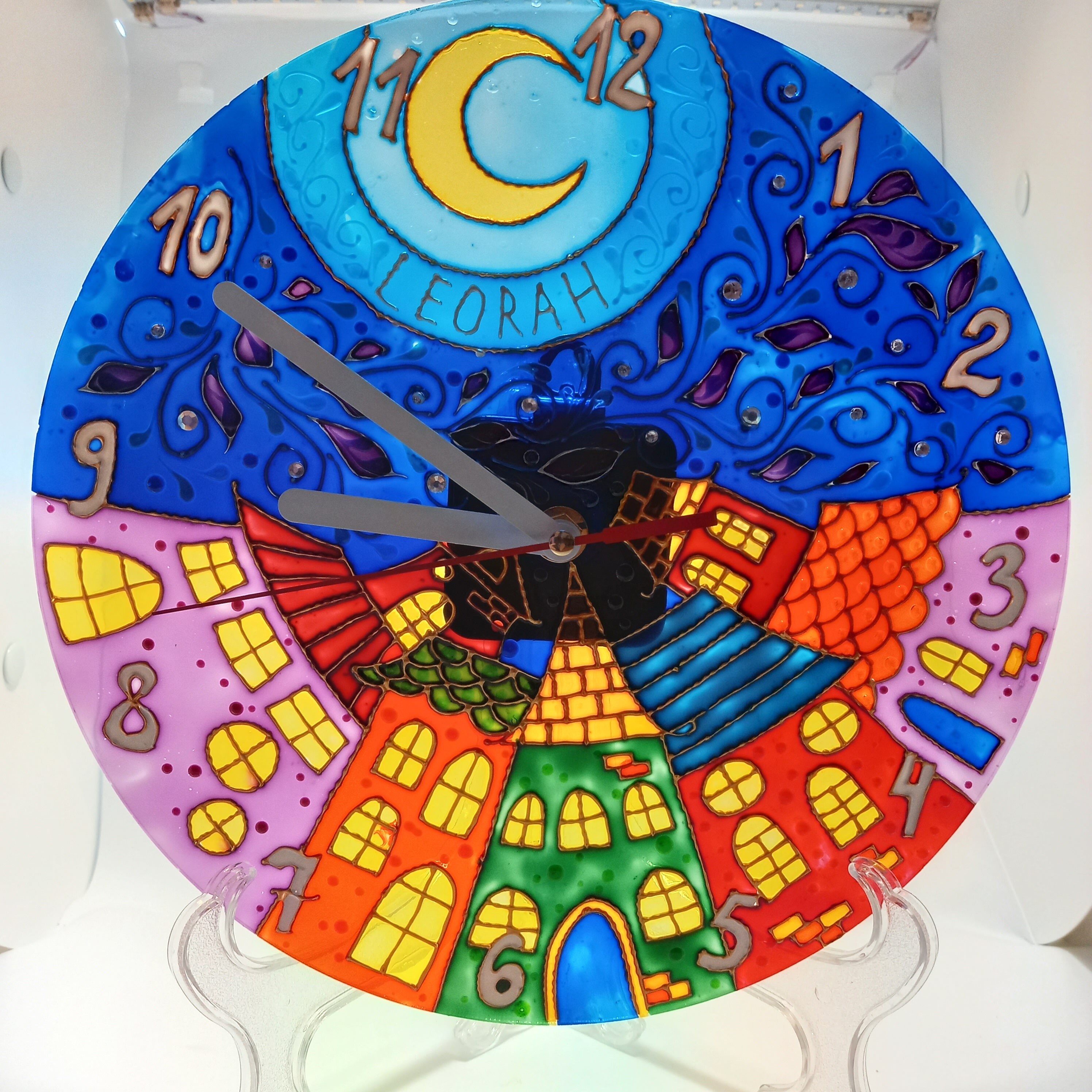 Round Wall Clock 10 in 25 cm Hand Painted Clock Kitchen | Etsy