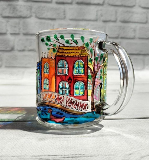 10 oz coffee mug Colorful Pottery Coffee Mugs, 10 oz
