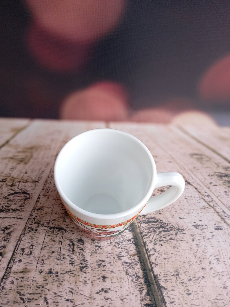 White Ceramic Tea Cup 300 ml 1014 oz Hand Painted Coffe Etsy