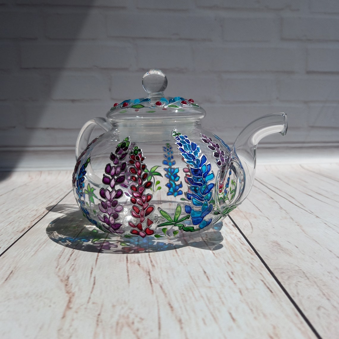 Stained GlassTea Set with Teapot 20 oz 600 ml Texas Etsy