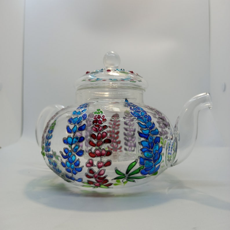 Stained Glass Teapot 20 oz 600 ml Texas Hand Etsy