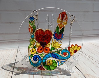 Set Di 5 Stelle Marine In Vetro Colorato Aqua 7,6 Cm – Acchiappasole Fatte A Mano Con Catena D’Argento, Decorazione Casa - 2