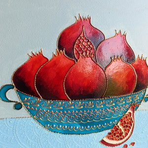 Persian Art Pomegranates 2432 cm 9 1/212 in Painting on | Etsy