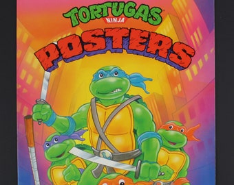 1990 年 TMNT 漫画ポスターブック スペイン製 ビンテージ ニンジャ