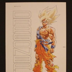 1996 Dragon Ball DOUBLE-SIDED MINIPOSTER 2 Posters in 1 - 10" x 7" ( 25.5 x 18 cm. ) Son Goku Super Saiyan #64