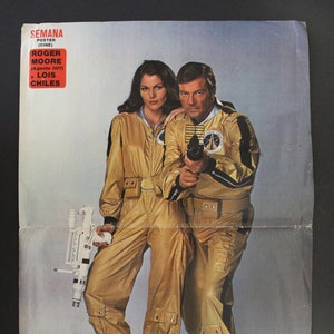 1979年 ジェームズ・ボンド ムーンレイカー ポスター - スペイン製ヴィンテージ品 - 状態良好 - 47 x 32.5 cm (18.5 x 12.8インチ) - ロジャー・ムーア - セマナ