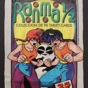 1994 RANMA 1/2 Sammelkarten Versiegelte Packung - Spanischer Vintage Artikel - Ediciones Este - Rumiko Takahashi - 12 x 8,5 cm. ( 12.5cm x 8.3cm )