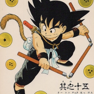 1992 DRAGON BALL Pocztówka Oryginalna hiszpańska Vintage 15 x 10,5 cm. (6" x 4") Son Goku #15