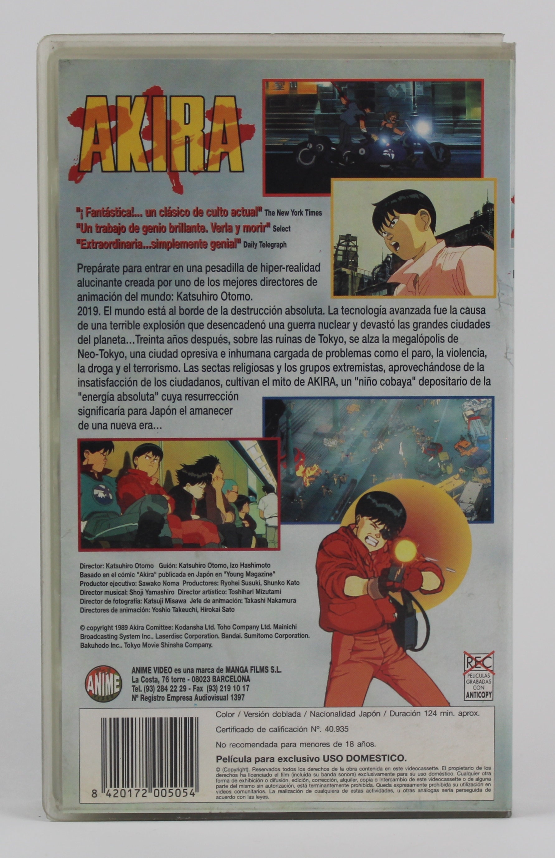 1989 Akira VHS Videotape Rare Spanish Vintage by Anime Video 