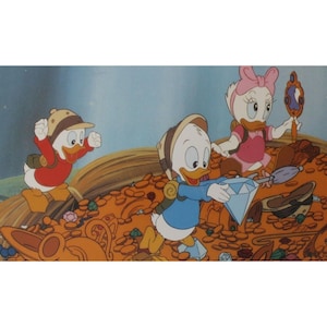 1990 DUCK TALES: Der Schatz Der Verlorenen Lampen-Lobbykarte - Originaler spanischer Vintage-Artikel - 13,5 "x 9,75" (34 x 24,5 cm.) - McQuack # 5