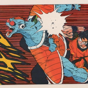 1993 DRAGON BALL Pocztówka Oryginalna hiszpańska Vintage 15 x 10,5 cm. (6" x 4") Son Goku, Burter, Ginyu Force #34