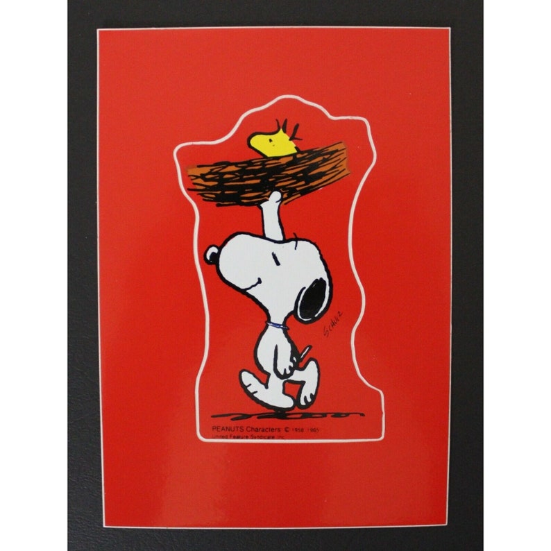 1965 PEANUTS SNOOPY Postcard With Sticker 6