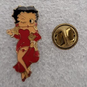 1980s BETTY BOOP Red Dress Lapel Pin 1.3" x 0.6" (3.25 x 1.5 cm.) M Fleischer Rare