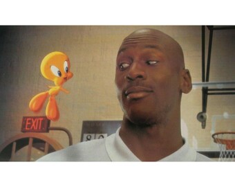 Tarjeta de presentación de la película Space Jam de 1996 - 34 x 24 cm - Michael Jordan, Murray, DeVito - Artículo vintage original español n.° 5